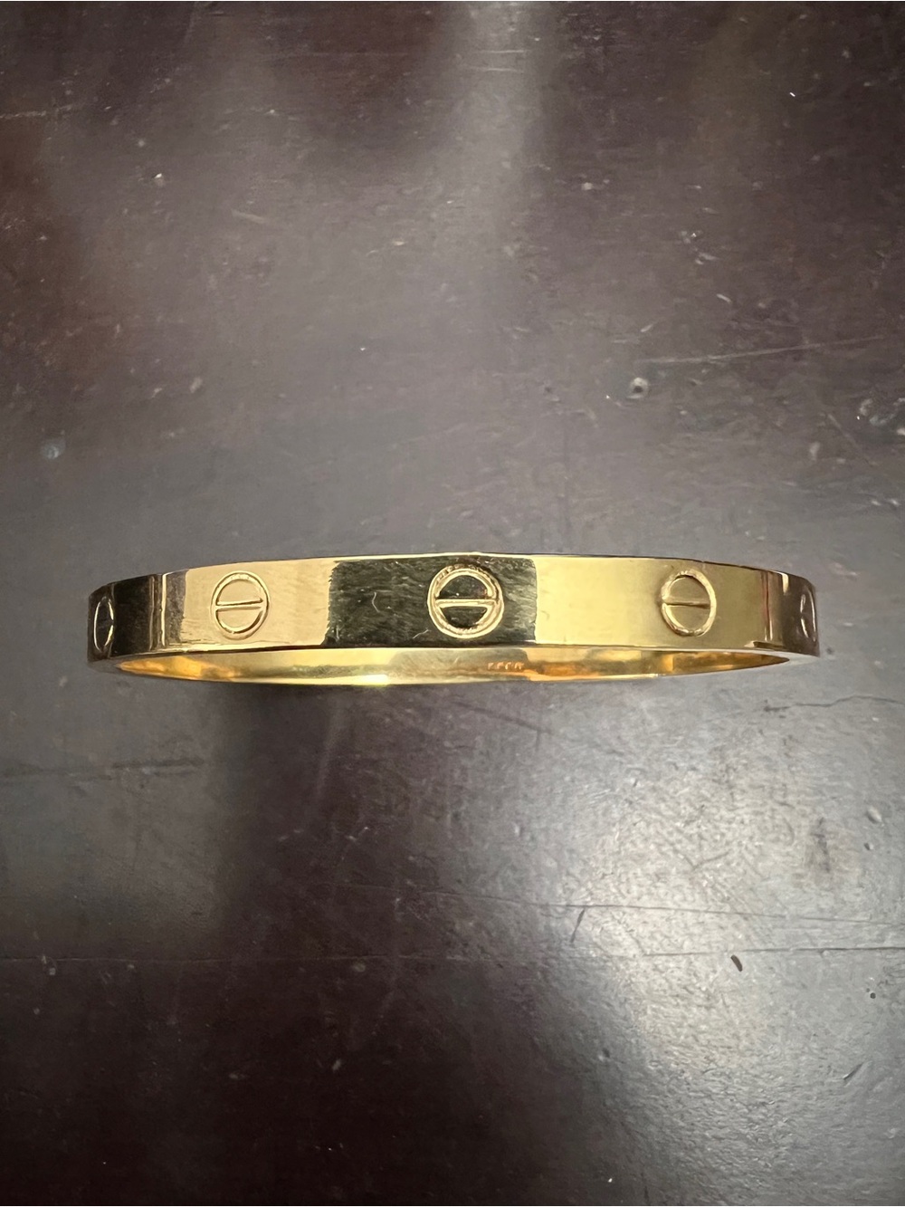 Bracelet - Classic Gold Screw Motif Bangle- Stainless Steel- size 17
